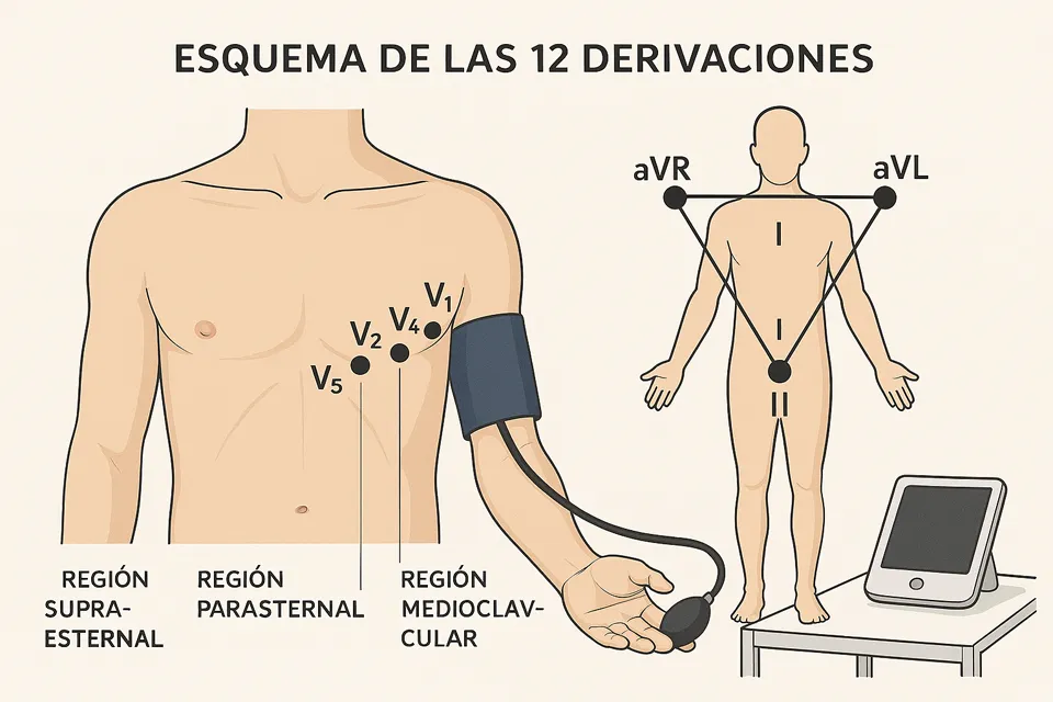 Esquema de las 12 derivaciones
